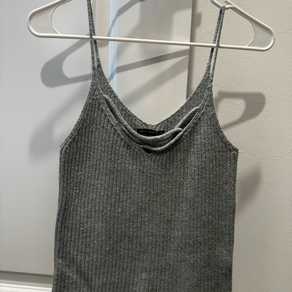 AE Blue/Grey Ribbed Women's Top
